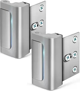 Home  Door Lock, 2 Pack Childproof Door Reinforcement Lock with 3 Inch Stop Withstand 800 lbs for Top Front Inward Swinging Door, Upgrade Flip High Night Lock to Defend Your Home