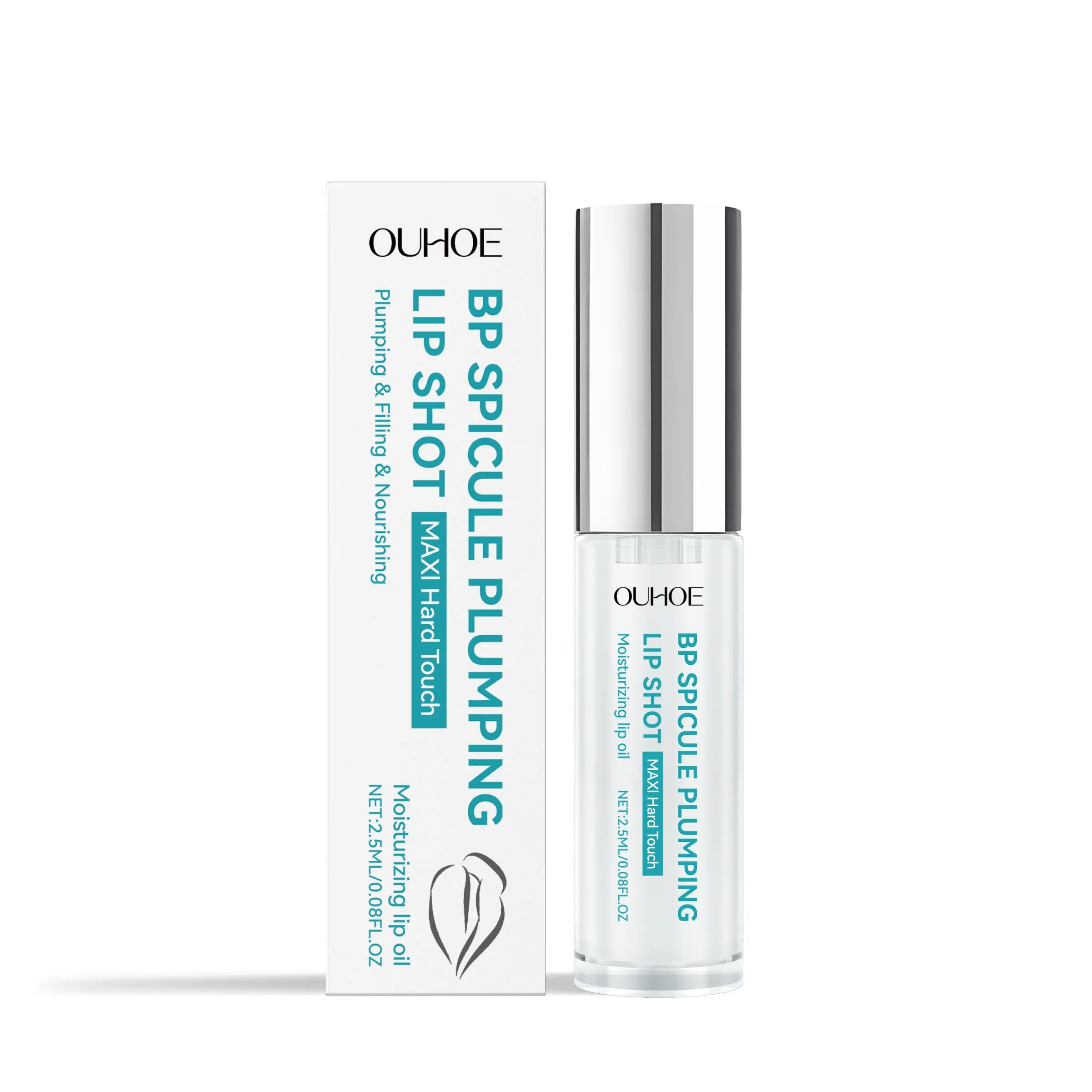 OUHOE Moisturizing Plumping Lip Oil, Hydrating Nourishing Lip Plumper with Grapeseed Oil and Olive Oil
