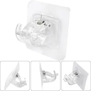 Curtain Rod No Drilling Self Adhesive No Drill Curtain,Free Adjustable Curtain Rod Hooks,Rod Brackets Holder Hooks Nail Curtain Hangers for Bathroom Kitchen Home Bathroom and Hotel.