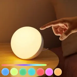 USB Powered Table Lamp, RGB Color Changing Touch Control Night Light, Decorative Desk Lamp for Bedroom, Living Room, Home Decor