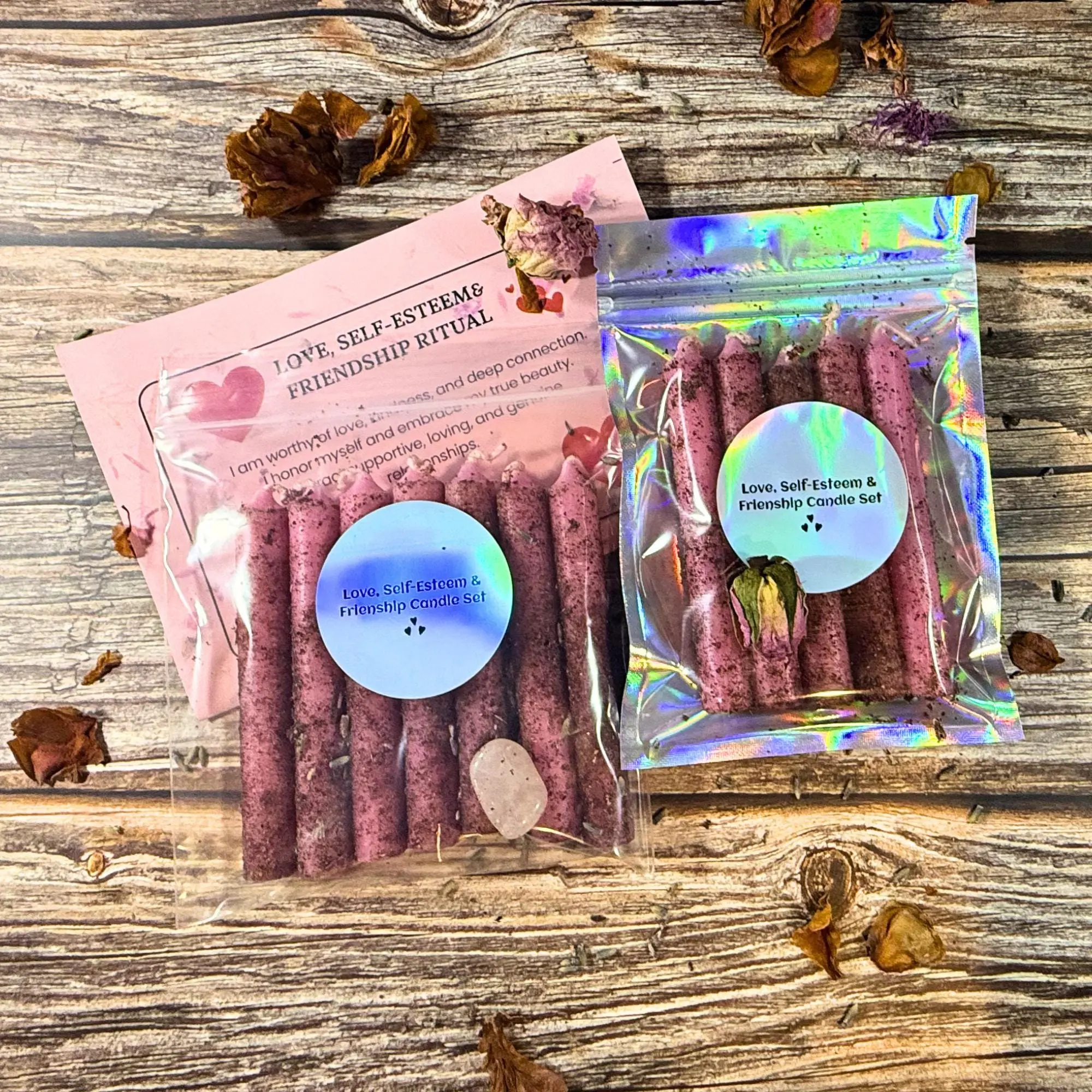 Love, Self-Esteem & Friendship Ritual Candle Set – Dressed Pink Spell Candles