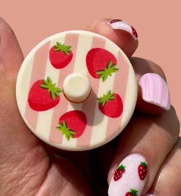 Strawberry Lion Latch - Cute & Functional Summer Accessory for Jewelry Safety - Perfect for Outings & Travel