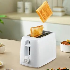 Fohere Toaster 2 Slice 700W with 6 Shade Settings, Removable Crumb Tray & Cord Storage Durable PP Material Ideal for Modern Kitchens Compact Design for Easy Cooking, White