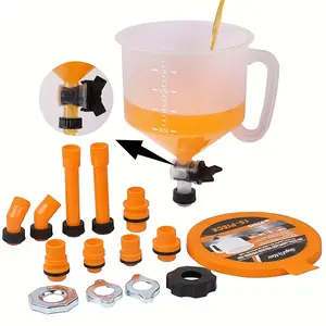 Coolant Bleeder Kit, Universal Radiator Burping Funnel, No-Spill Coolant Funnel, Flush Kit