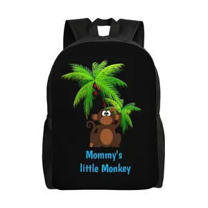 “Mommy’s Little Monkey” Tropical Monkey Backpack, water-resistant 600D Oxford cloth daypack, adjustable kids’ and family shoulder bag