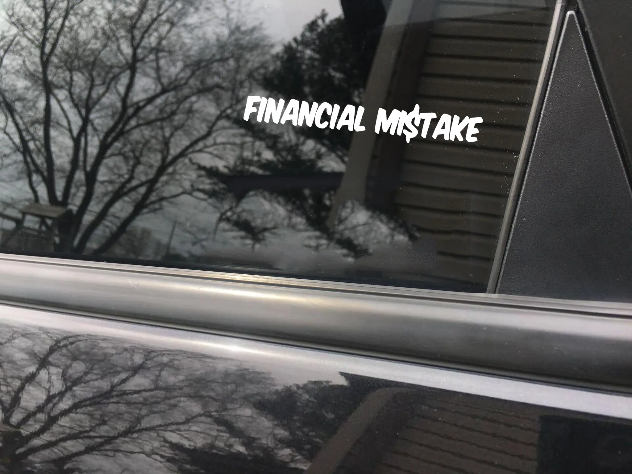 Financial Mistake funny car sticker decal