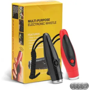 Electronic Whistles, 2 Pack Handheld 3 Tone High Volume Electric Whistle with Lanyard for Teacher Coach Referee, Loudest Emergency Whistle Volleyball Soccer Sports Whistle