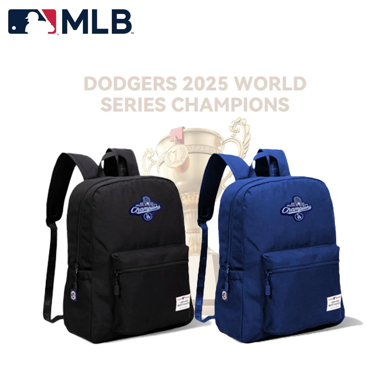 MLB Los Angeles Dodgers World Series Champions Collectibles Backpack - High-Capacity, Waterproof, Adjustable, Sporty Chic, Built-in Organizer for Back to School Shopping, First Day of School, Team Logo, Padded Straps, Unisex, Airline-Friendly Carry-On Siz