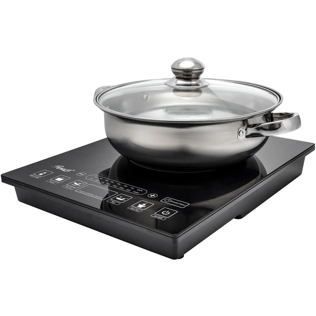 Rosewill RHAI-15001 Induction Cooker | Large Digital Screen Display | 1800 Watt | 5 Pre-Programmed Cooktop Settings | Stainless Steel Pot | 10" 3.5 QT Rosewill RHAI-15001 Induction Cooker | Large Digital Screen Display | 1800 Watt | 5 Pre-Programmed Cooktop Settings | Stainless Steel Pot | 10" 3.5 QT