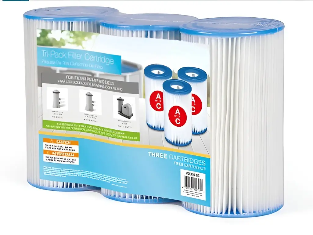 29003E Type A Pool Filter Cartridge: For Filter Pumps – Easy-To-Clean – Dacron Paper – Efficient Filtration – Three Pack