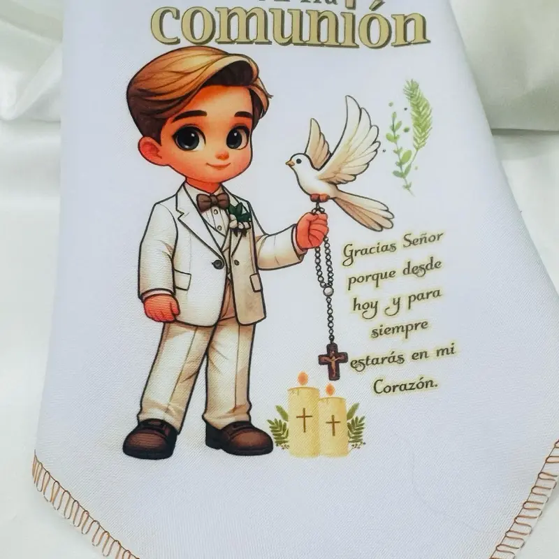 12pcs Square Custom Napkins - 12x12in Absorbs Water, First Communion Party Favors for Guests, Home & Festive Party Supplies