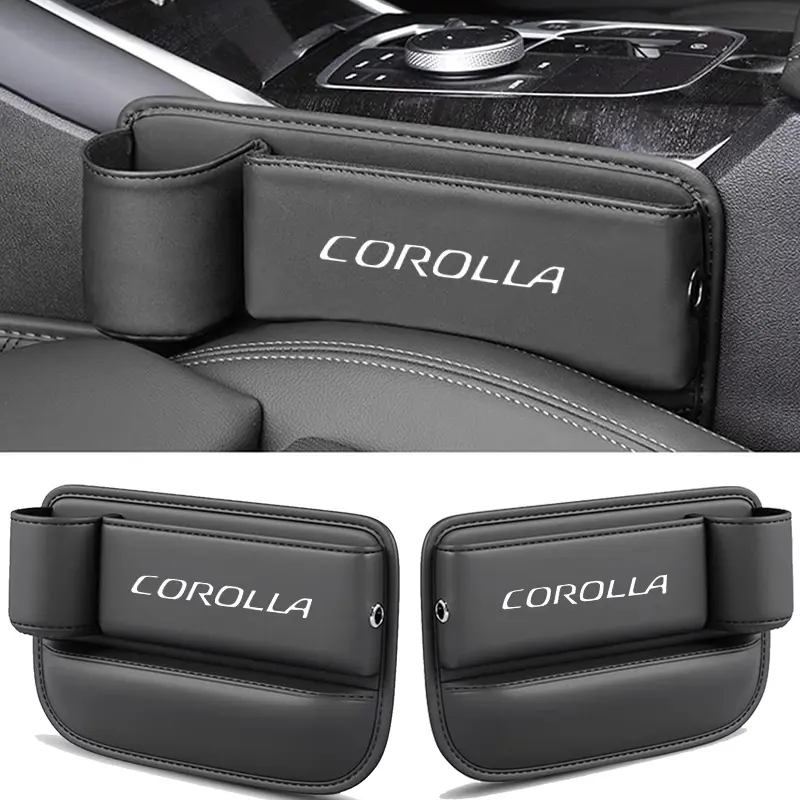 Toyota Corolla PU Leather Car Gap Storage Box, 1pc/2pcs, Durable & Easy Clean, Multi-Functional Car Interior Accessory, Car Console Organizer