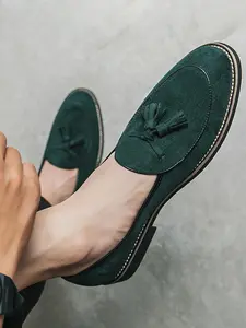 Men's Minimalist Temperament Solid Color Tassel Decor PU Leather Loafers, Fashionable Casual Comfortable Loafers for Daily Wear, Lightweight Breathable Shoes for All Seasons