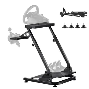 summervibes VEVOR Racing Wheel Stand, Adjustable Foldable Simulator Stand for Logitech G29 G27 G920 G923, Thrustmaster T300RS T300GT T248 TS-PC TSXW Gaming Cockpit, Pedals Simulator NOT Included, Accessories, Folding