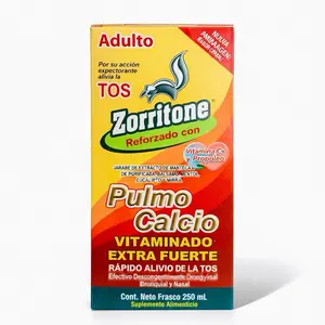 Zorritone Pulmo Calcio Adult Cough Support Syrup – Vitamin C & Propolis | Extra Strong Formula | 250 mL Dietary Supplement