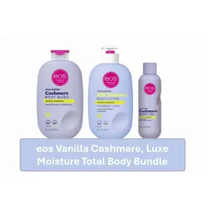 EOS Vanilla Cashmere 24H Moisture Body Lotion & Body Wash with Shea Butter & Vitamin E for Gentle Cleansing & pH-Balanced Formula Healthcare Bundle