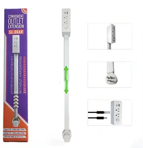 surge protector Outlet Extender Outlet electrical  Mountable Multi Plug Wall Outlet, with USB-A  USB-C & 2 AC, Extendable 22-34" Rotatable 180°  Surge Protector Power Strip,UL-certified power  cord,ideal for behind furniture in home/office