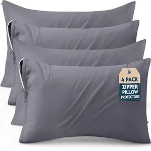 Utopia Bedding Soft Microfiber Pillow Cases 2 & 4 Pack 20x40 Inch Zippered Protectors Fade Resistant Covers Brushed Fabric
