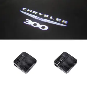 2pcs LED Door Light Logo Projector Lamp 3D Ghost Light Shadow Lamp Accessory LED Welcome Light For Chrysler 300/300C/300S 2005-2023 Models Customized Door Ambient Light