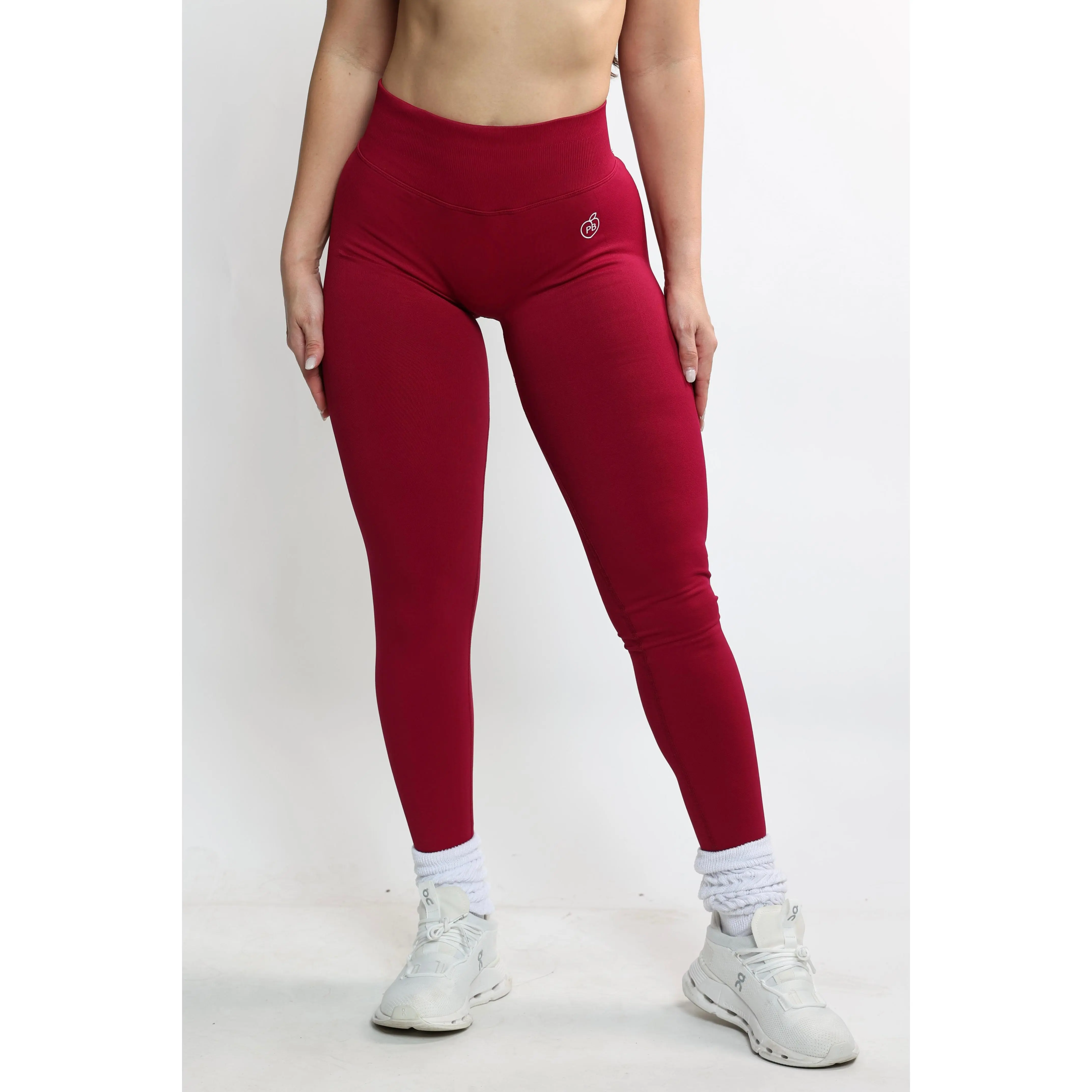Women's Scrunch Bum Leggings - Berry-Set Match, Stretchy Sports Gym Workout Bottoms, Full-Length, All-Seasons, Elastic Compression Waistband, Sporty Chic Athletic Sets