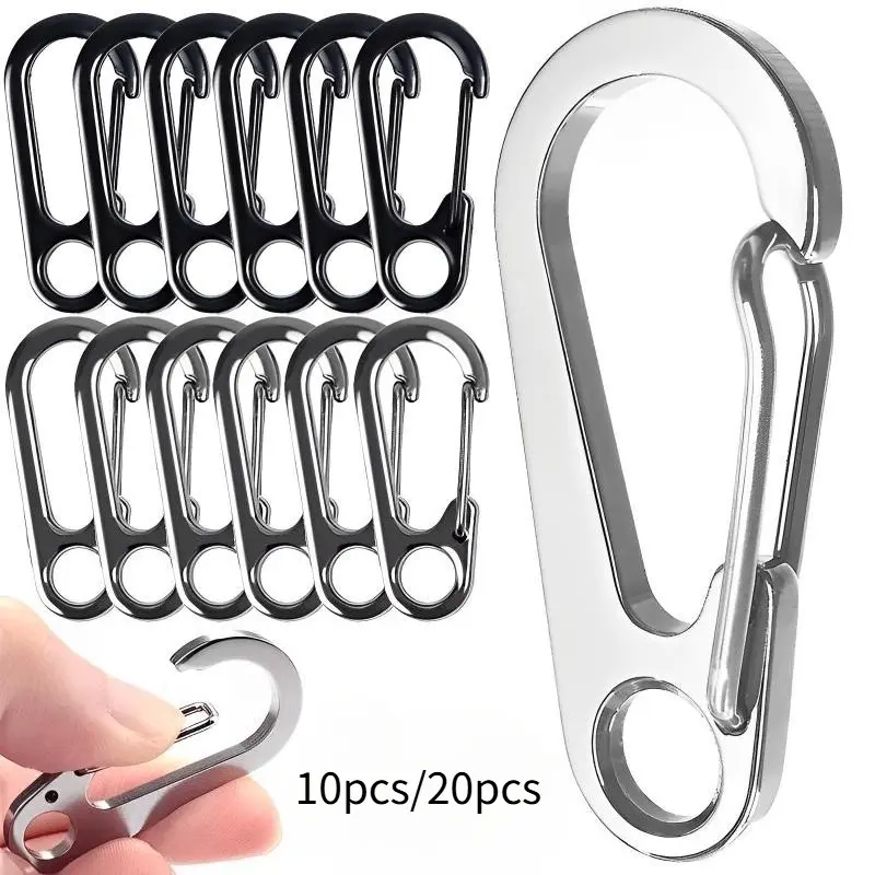 10/20pcs outdoors Keychian Mini Camping Hiking Buckles Alloy Spring Snap Hooks Keychains Tool Clips Keychain Aluminum Alloy Carabiner Keychain Lanyard Car Keychain Keychain Accessories