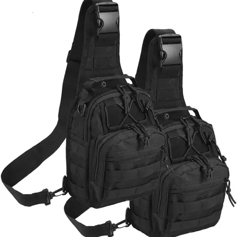 WEIXIER Multi-Color Tactical Chest Bag for Men - Durable 1000D Oxford Cloth, Waterproof, Large-Capacity, Wear-Resistant, Modular Military Crossbody Bag with Double Zipper Heads, Adjustable Strap, Chest Straps, Expansion Design for Outdoors Camping