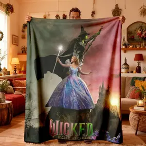 Magic Witch Wicked Blanket, Wicked for Good, Soft & Lightweight Flannel Throw, Perfect for Bedroom, Holiday Decor, All Seasons Use, Bed, Sofa, Office, Camping, Travel