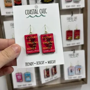 Mini Book Earrings A Court Of Thorns and Roses | ACOTAR | Romance | Fantasy