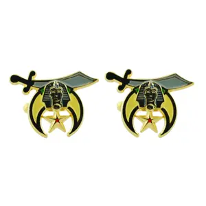 Shriner shrine Freemason Masonic Cufflinks Gold Cufflinks for a Shriner