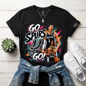 Wembanyama Basketball Shirt/Sweatshirt/Hoodie, Basketball Player Comic Graphic Tee, Go Spurs Go Shirt
