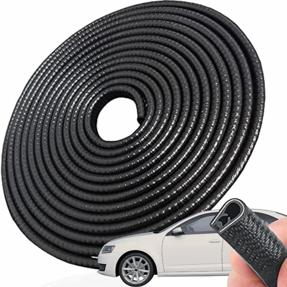 Automobile Soundproof Sealing Strip, Automotive 5m Heavy-Duty Anti-Collision Rubber Strip, Protects Door Edges from Scratches, Dustproof and Noise-Reducing, Suitable for Sedans, SUVs, and Commercial Vehicles, Car Accessories