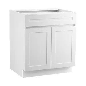 VEVOR White Shaker Base Cabinet with Drawer, 36-Inch Unassembled Drawer Base Cabinet, 36 Wx 24 Dx 34.5 H Ready to Assemble Cabinet with Soft-Close Doors and Adjustable Shelf, for Home Office