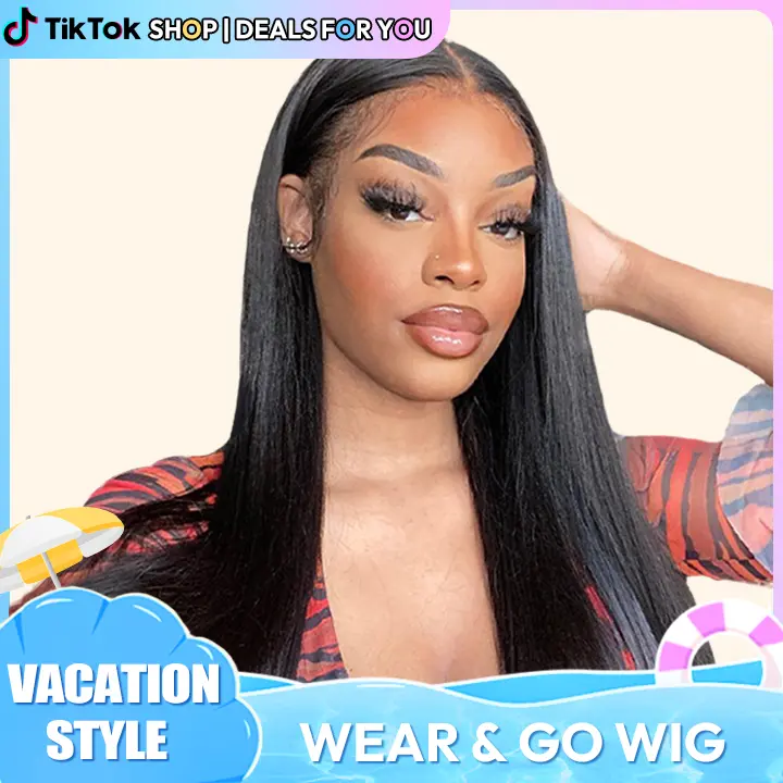 Silky Straight Glueless Wigs Human Hair | Wear And Go Long Lace Front Wig #Natural Hairstyles Black Girls #Deals For You Days
