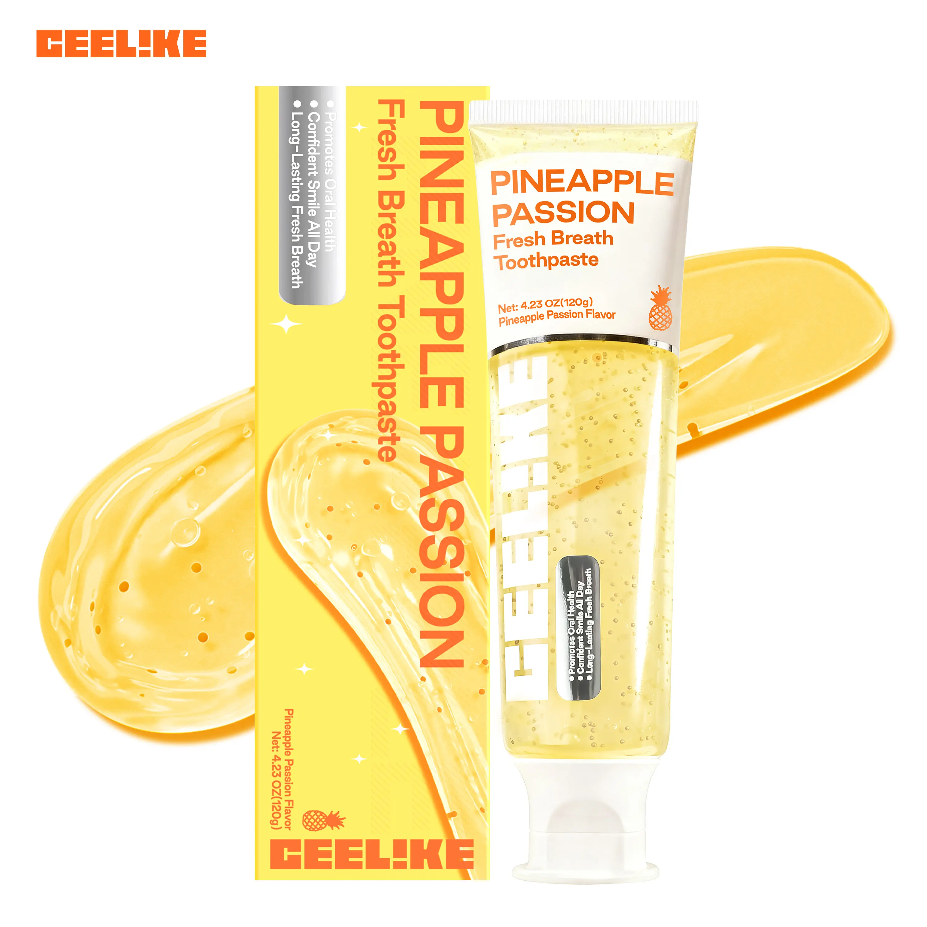 CEELIKE Pineapple Passion Flavored Toothpaste for Long-Lasting Fresh Breath, Deep Cleaning, and a Brighter Smile - Daily Dental Care, Bright Smile, Daily Care, Deep Cleaning Toothpastes, Breath Freshening Toothpastes