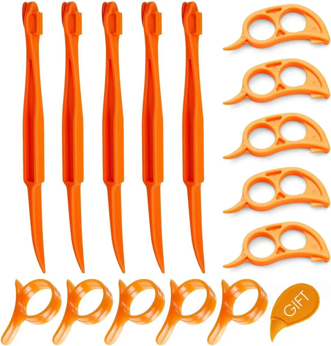 Orange Citrus Peelers Cosmer Set of 15 Plastic Easy Slicer Cutter Peeler Remover Opener Kitchen Accessories Knife Cooking Tool