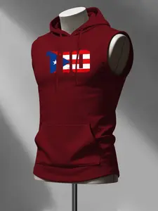 Men's Fashion Hooded Tank Top, Casual Letter Print Design, Loose Fit Streetwear Style, All-Season Wear, Perfect Gift Choice