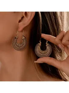 Bohemian Copper Drop Earrings for Women Ethnic Style Simple Party Daily Jewelry Cultural Festival Gift Valentine's Day Present