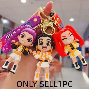 K-Pop Demoness Group Theme Keychain, Soft Gel 3D Figure Pendant, Student Backpack Accessory Gift, Unique and Stylish Design, Keychain Figures