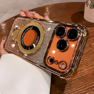New Ultra-Shockproof Stand Protective Phone Case, Smartphone, with Electroplated Laser Glitter, Suitable for Iphone 17/16/15/14/13/Plus/Pro/Pro Max 17Air With Stand And Supports Wireless Charging, Making It a Gift for Friends Or Partners