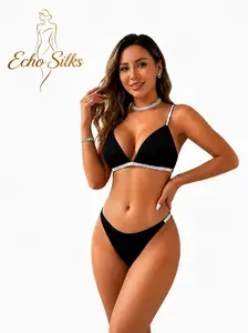 Chic Black Bralette Set with Sparkle Detail – Confidence Boosting Underwear