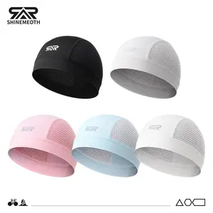 Solid Color Breathable Mesh Skull Cap, Comfortable Quick Drying Sports Hat for Outdoor Cycling & Biking, Sports & Outdoor Clothing Accessories, Sports Outdoor Hats, Fitted Hat