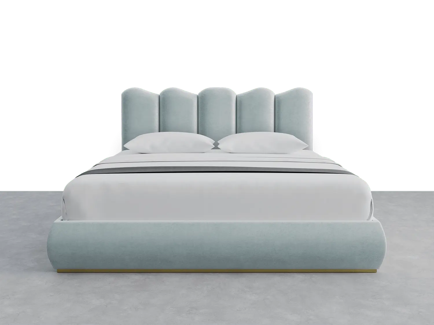 Luna Upholstered Panel Headboard - Notte Layout, 76" x 46", Curved Corner, Designer, Fabric Exterior, Furniture-Style, High Profile Headboard, Curved Corner Headboards, Designer Upholstered Headboards