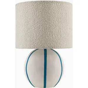 Soft Beige Traditional Table Lamp with linen details for bedside or console tables