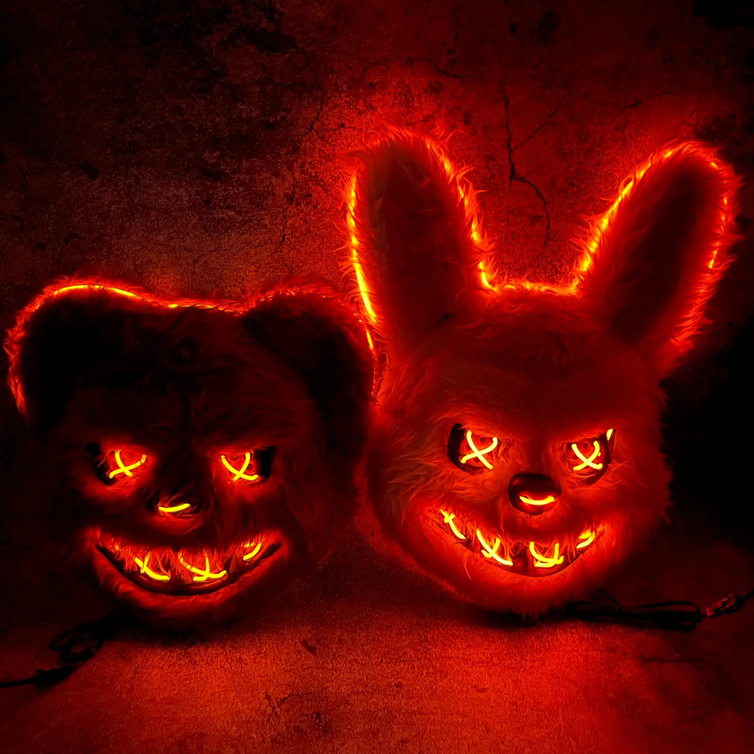 Halloween Luminous Mask, AA Batteries Required Glowing Mask, Creative Mask for Halloween Party, Party Supplies, Home Decor
