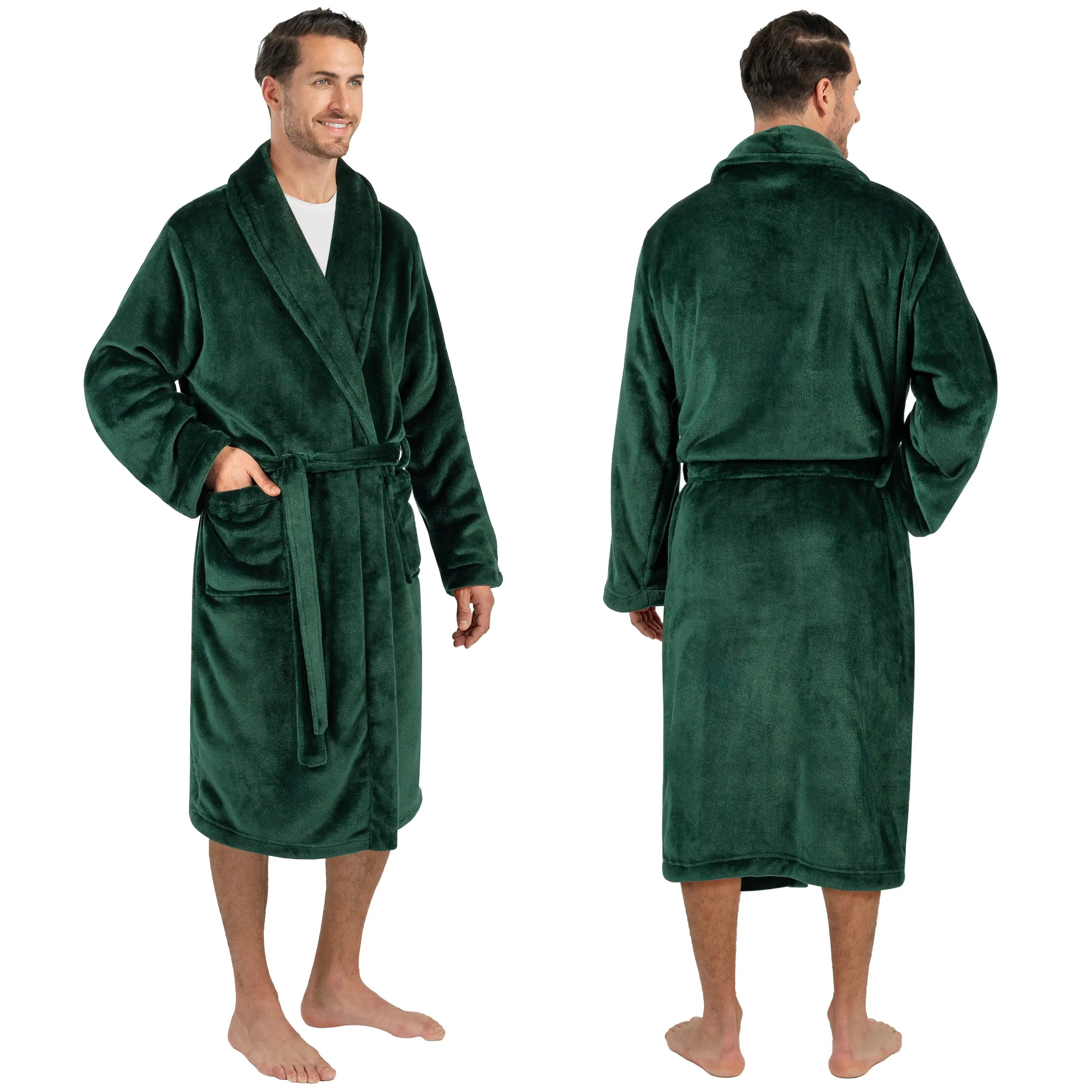 Men's Classic Fleece Robe Long Sleeve Breathable Men's Classic Fleece Robe Long Sleeve Breathable