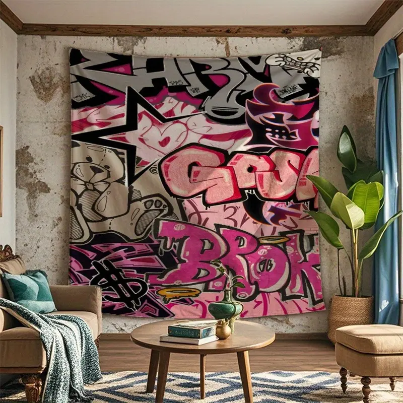 Bold Tapestry Style Wall Tapestry - Multi-Size 60*80 Inches Graffiti Style Wall Arts, Ideal for Dorm & Bedroom Decoration, Perfect Gift for Graffiti Lovers