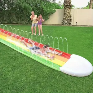 Sprinkler Slide, Inflatable Water Slide, Durable Outdoor Slide for Backyard, Birthday Party, Pool, Non-toxic gradual change color summer playground slide, suitable for children and adult, Sturdy structure, easy to install