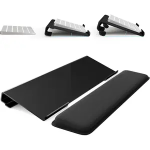 2-Level Height Adjustable Computer Keyboard Stand for Desktop, Non-Slip Keyboard Riser Pad with Wrist Rest for Office, Gaming and Home Desks