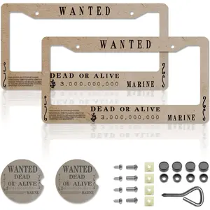 Anime License Plate Frames,Anime Car Accessories for Women & Men,Cute License Plate Holder,Aluminum License Plate Frame Fits Standard US Vehicles Size 12.2 x 6 Inch