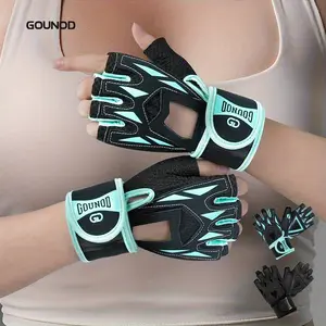 1 Pair Unisex Half Finger Anti-Slip Gloves, Breathable Sports Gloves for Cycling Fitness Gym Outdoor Activities